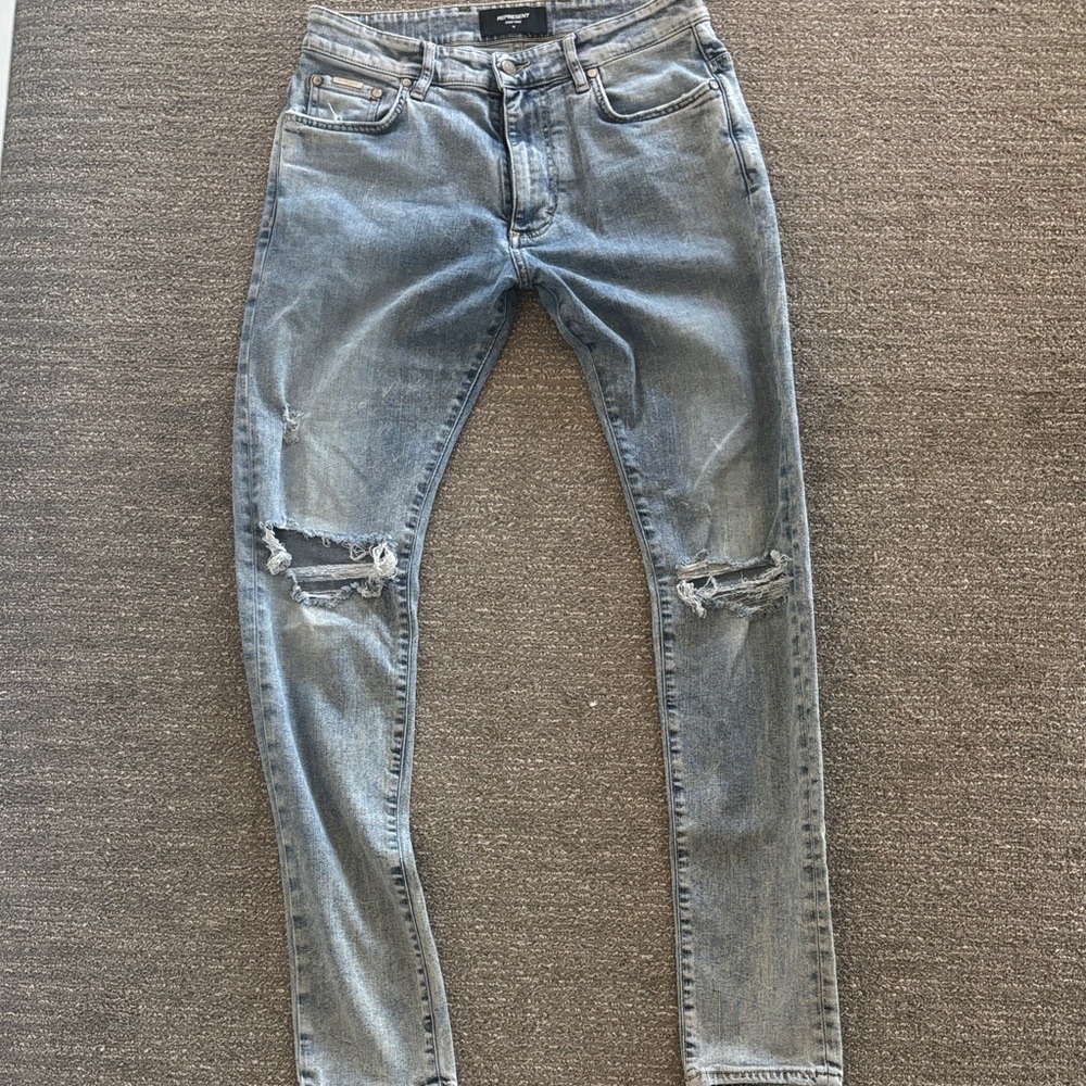Trendy Gray Distressed Men's Skinny Jeans